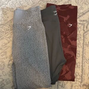 Gymshark Kids Leggings Set - Gray, Black, and Red